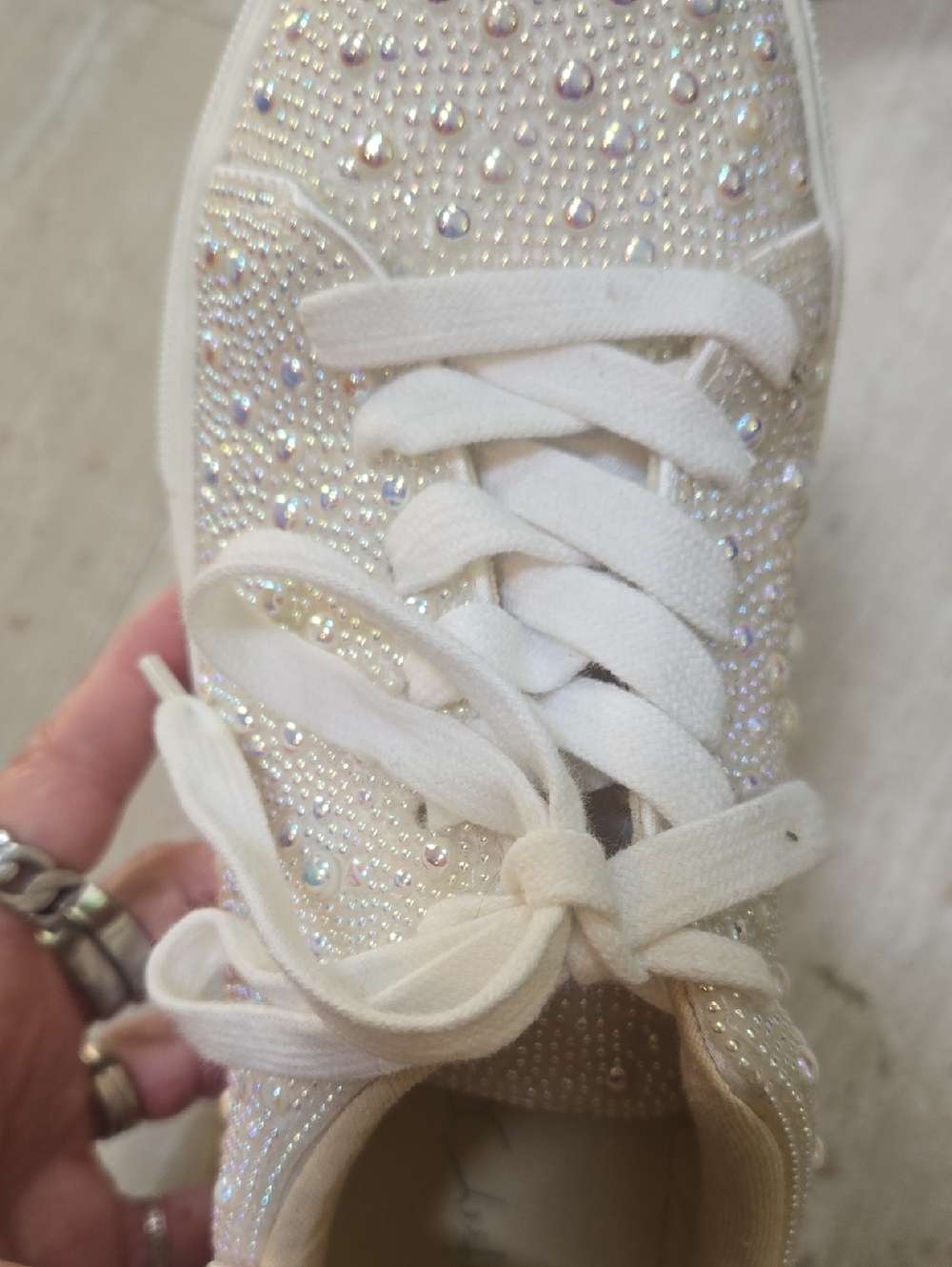 Betsey Johnson Sidny "Blinged Out" Trendy Sneakers - Picture 7 of 12
